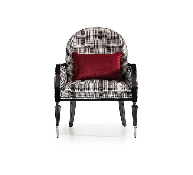 AICO La Francaise Accent Chair in Domino/Black LFR-FRSE834-DMO-805