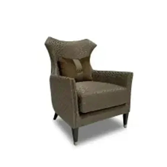 AICO Lousanne Accent Chair Nutmeg in Glossy Mocha Sand LFR-LUSN835-NMG-414