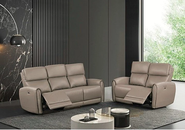 Furniture of America Schlieren 2pc Reclining Living Room Set in Light Brown