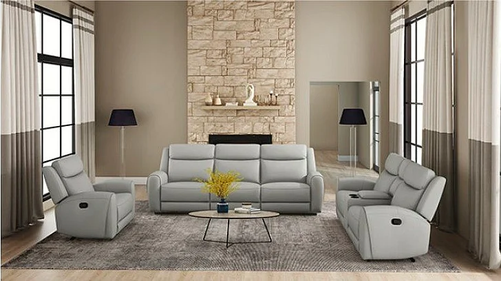 Furniture of America Jacobus 2pc Reclining Living Room Set in Light Gray