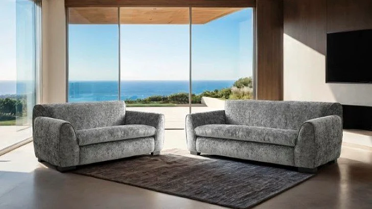 Furniture of America Severo 2pc Living Room Set in Light Gray