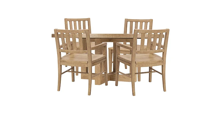 Hooker Furniture Driftwood 5pc 72"Round Dining Set in Light Wood