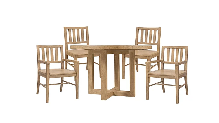 Hooker Furniture Driftwood 5pc 48"Round Dining Set in Light Wood