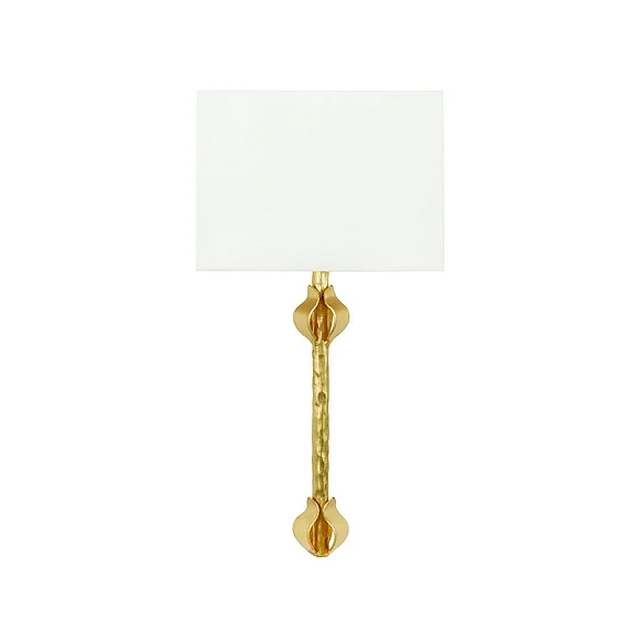 Worlds Away Linda Flush Iron Sconce in Gold Leaf LINDA G CLOSEOUT
