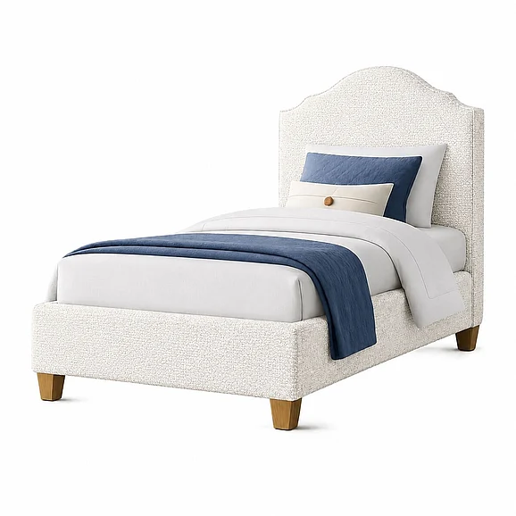 Vaughan-Bassett Twin Upholstered Bed in Linen