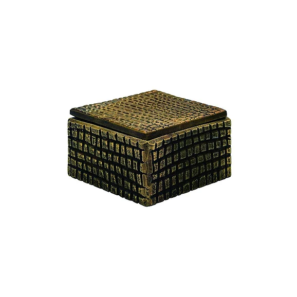 Worlds Away Lizzo Small Brass Aluminum Box LIZZO SM
