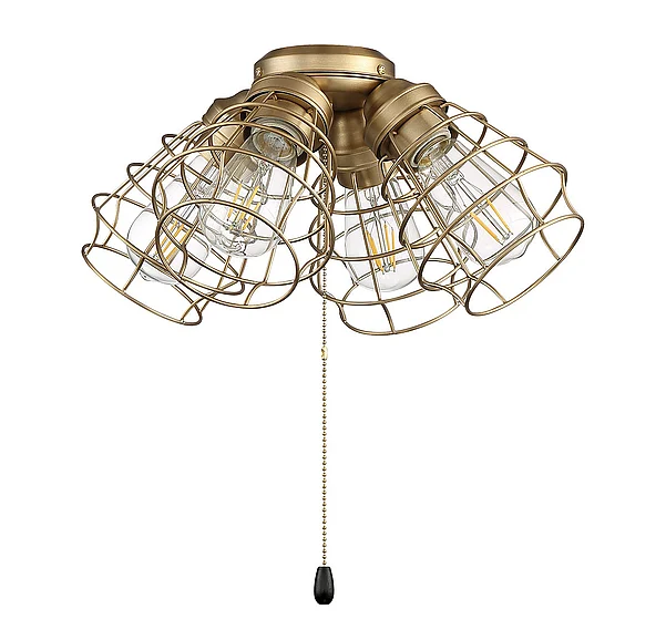 Craftmade 4 Light Cage Light Kit in Satin Brass LK405101-SB-LED