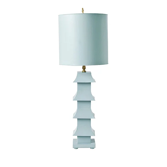 Worlds Away Pagoda Blue Tole Pagoda Lamp LMPHB