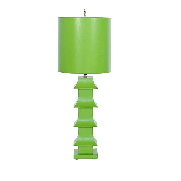 Worlds Away Pagoda Green Tole Pagoda Lamp LMPHG