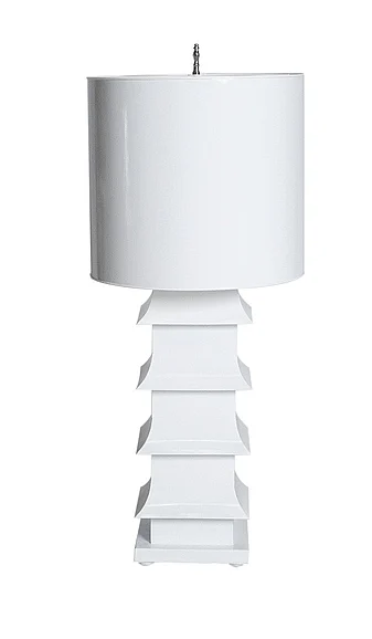 Worlds Away Pagoda Lamp Large LMPHL-WH