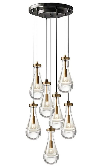 Vinci Lighting Loft Chandelier in Aged Brass/Matte Black C88807-AB/BK