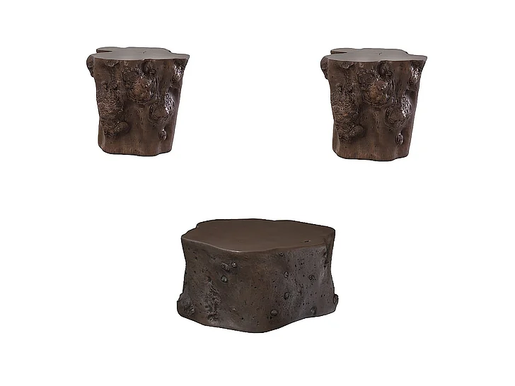 Phillips Log 3pc Occasional Set in Bronze