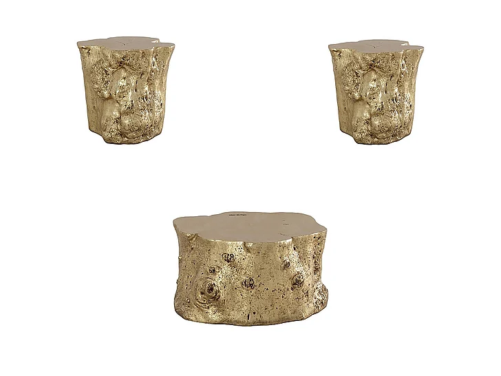 Phillips Log 3pc Occasional Set in Gold