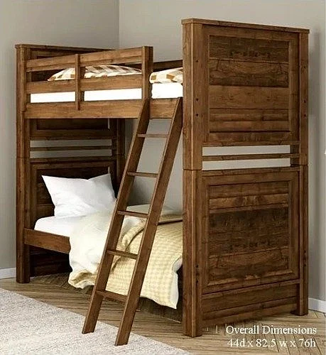 My Home Furnishings Logan Twin Panel Bunkbed