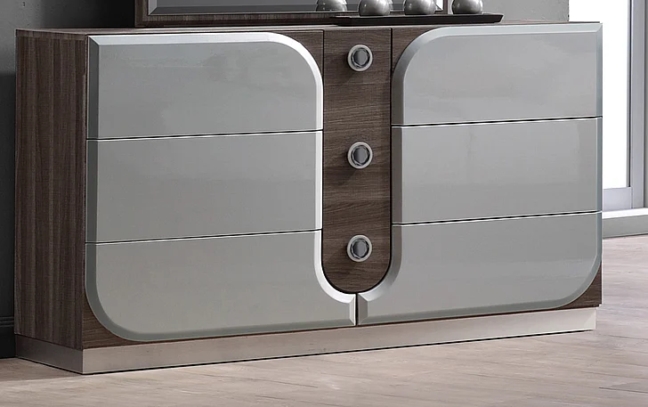 Chintaly London 6 Drawers Dresser in Zebra Wood Grain LONDON-DRS