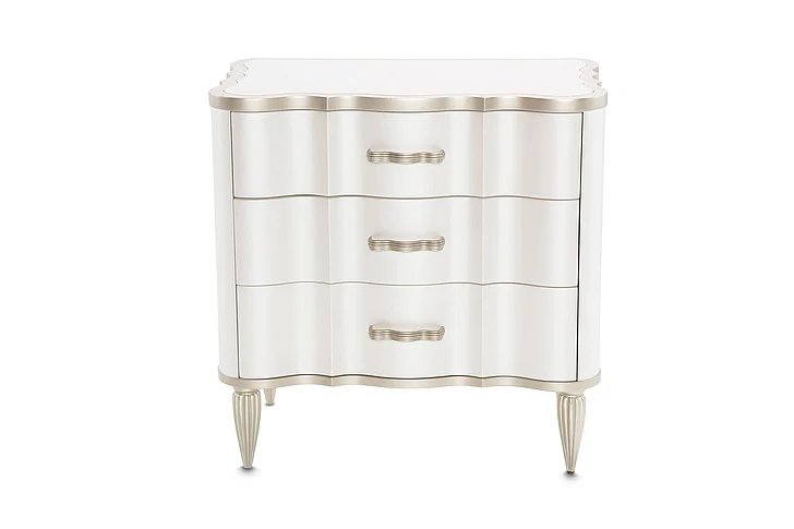 AICO London Place Nightstand in Creamy Pearl 9004040-112
