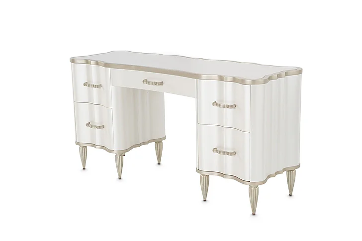 AICO London Place Vanity/Desk in Creamy Pearl 9004058-112