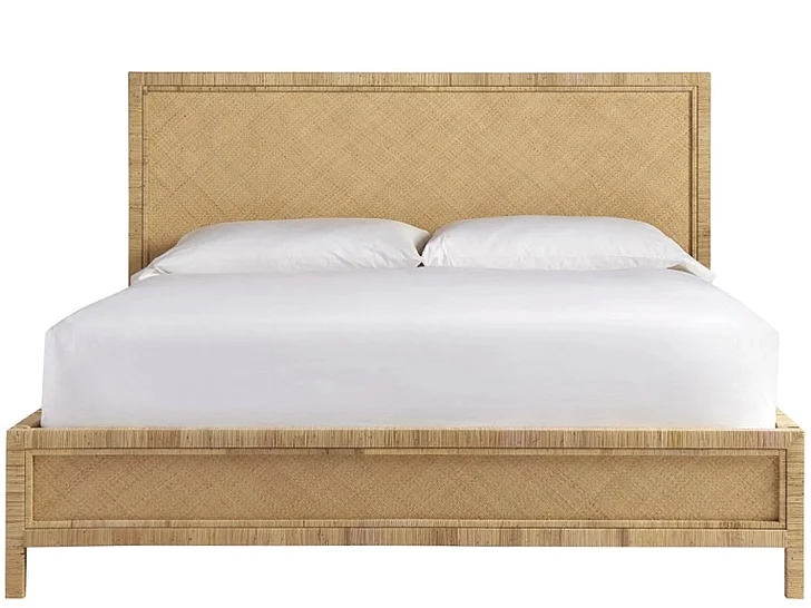 Universal Coastal Living Escape Long Key Queen Bed in Natural Rattan