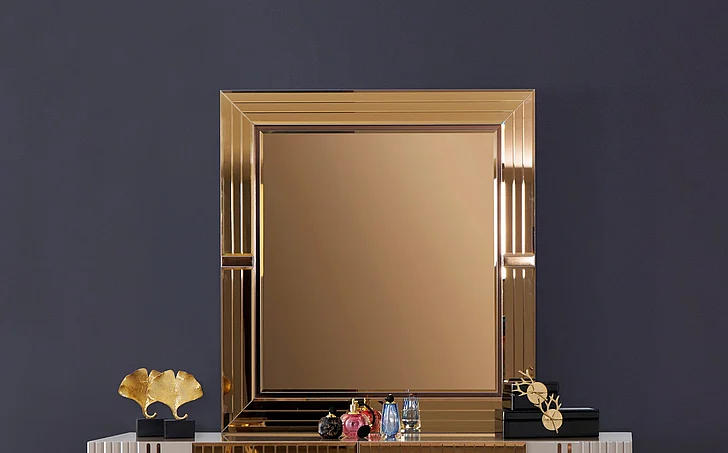 Galaxy Home Lorenzo Gold Detailed Mirror 698781404928