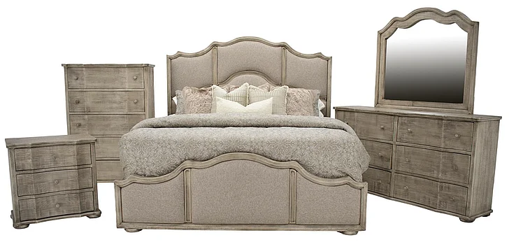 Split Nickel Loretta 2pc Panel Bedroom Set