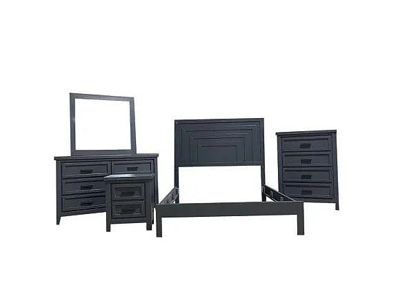 Split Nickel Lou 2pc Panel Bedroom Set