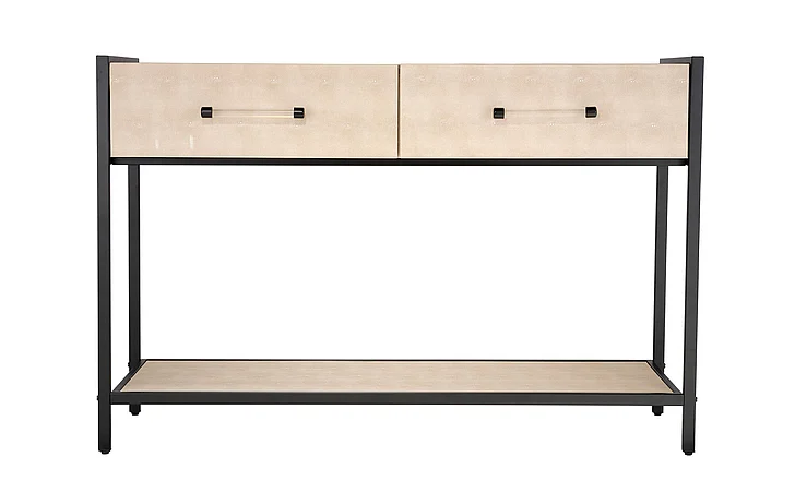Lifestyle by JY Cassius Faux Shagreen 2-Drawer Console, Taupe