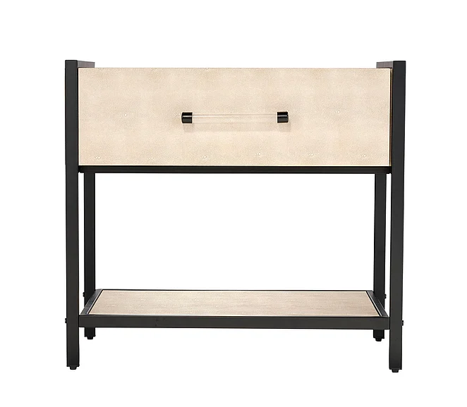 Lifestyle by JY Cassius Faux Shagreen 1-Drawer Side Table, Taupe