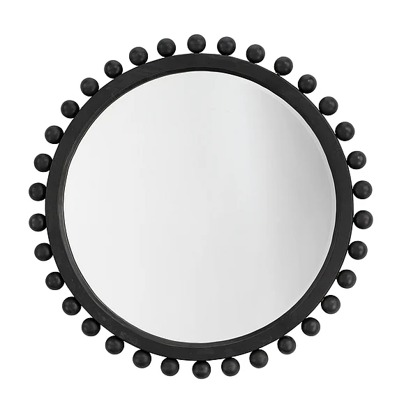 Lifestyle by JY Brighton Round Wood Mirror, Charcoal LS6BRIGCHAR