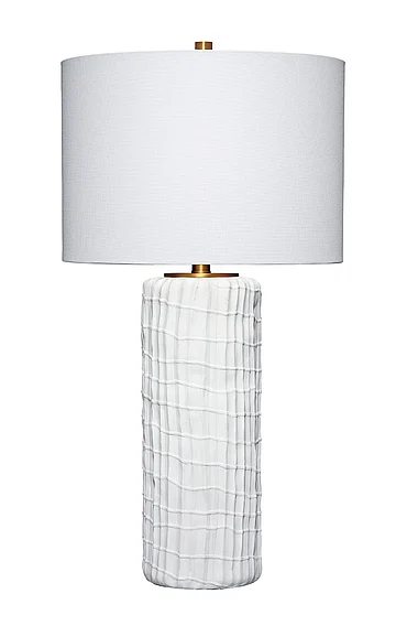Jamie Young Jamie Young Trunk Polyresin Table Lamp with Linen Shade LS9TRUNKWH