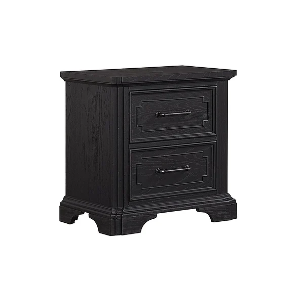FD Home Lafayette III 2 Drawer Nightstand in Black 7753-02
