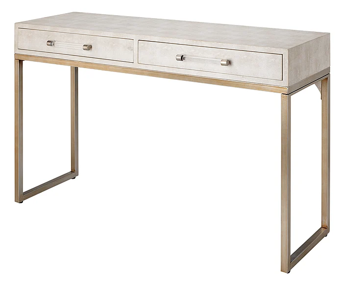 Lifestyle by JY Kain Faux Shagreen Console, Cream