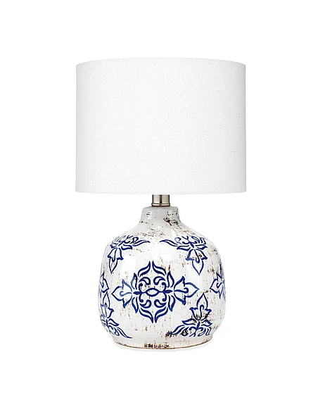 Lifestyle by JY Ruby Ceramic Table Lamp, Blue LSRUBYWHBL