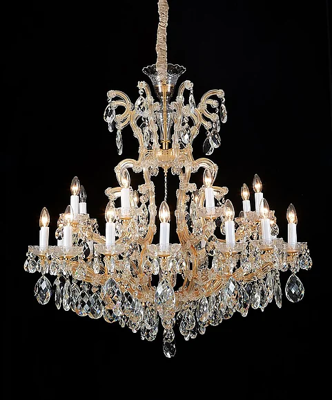 Aico Lighting La Scala 25 Light Chandelier in Cognac and Gold LT-CH911-25CGN