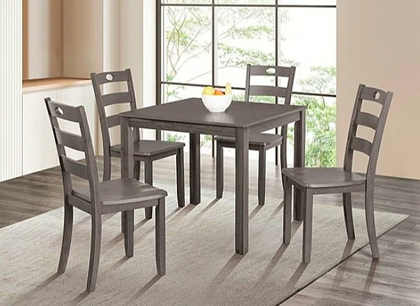 Furniture of America Lubbock 5pc Dining Table Set in Gray FM3419GY-T-5PK