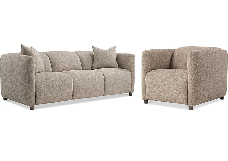 Bernhardt Living Luc 2pc Fabric Living Room Set in Brown