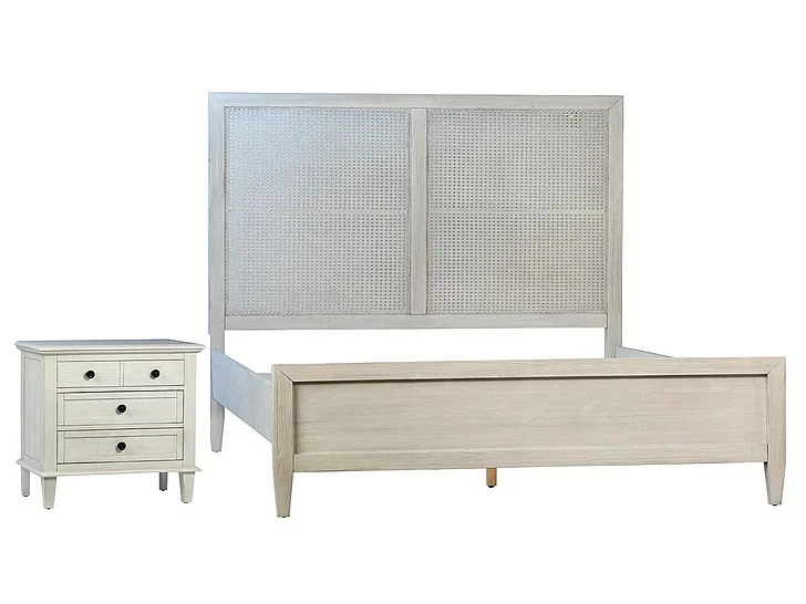 Delgado 2pc Bedroom Set in Whitewash