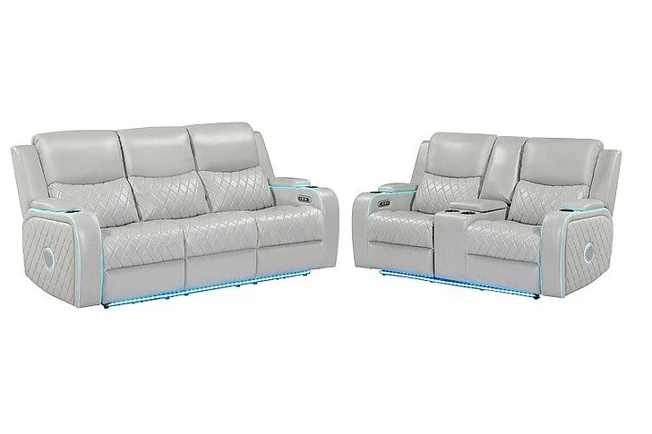 Steve Silver Luna 2pc Power Living Room Set in Ice