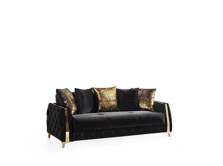 Galaxy Home Lust Sleeper Sofa in Black 601955551854