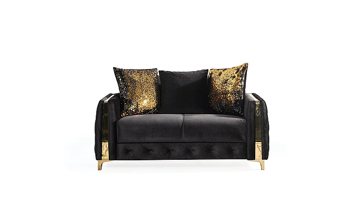Galaxy Home Lust Loveseat in Black 601955551861