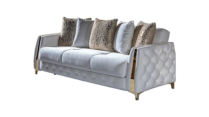 Galaxy Home Lust Sleeper Sofa in Off White 601955553476