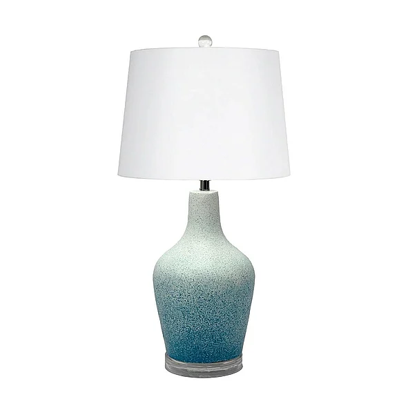 Lux Lighting (Lineage) Mist 25" Glass Table Lamp (Set of 2) Blue LUX-122-BLUE