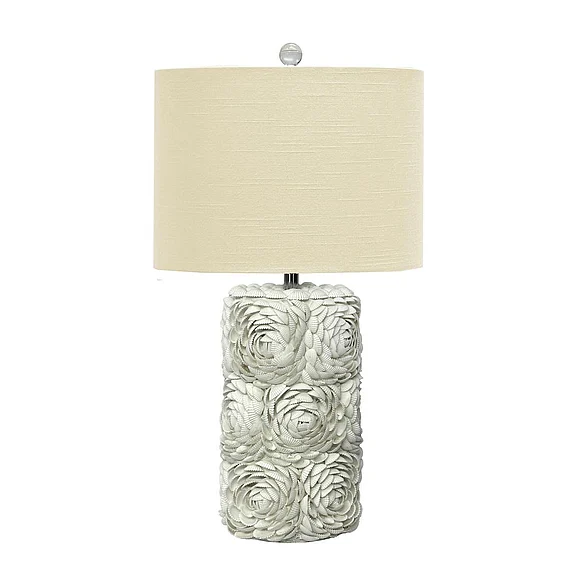Lux Lighting (Lineage) Rosa 25" Table Lamp (Set of 2) Natural Shell LUX-175-SHELL