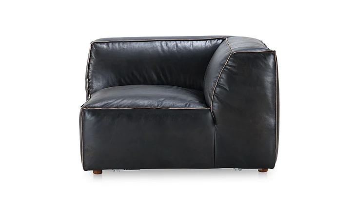 Moe's Home Collection Luxe Corner Chair in Antique Black QN-1021-01