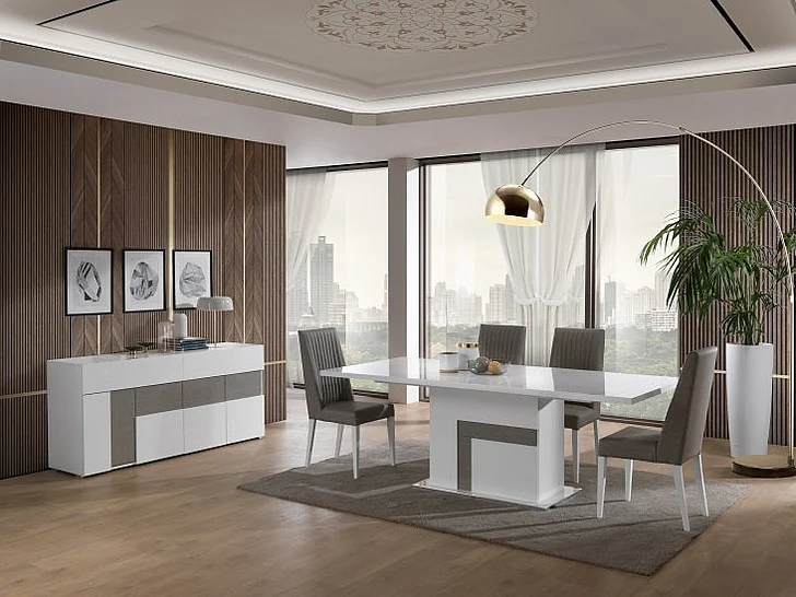 J&M Furniture Luxuria 5pc Dining Table Set in White