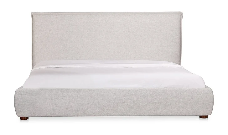 Moe's Home Collection Luzon Queen Panel Bed in Light Grey