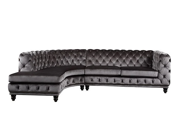 Acme Furniture Atesis Sectional Set in Dark Gray Velvet LV00337