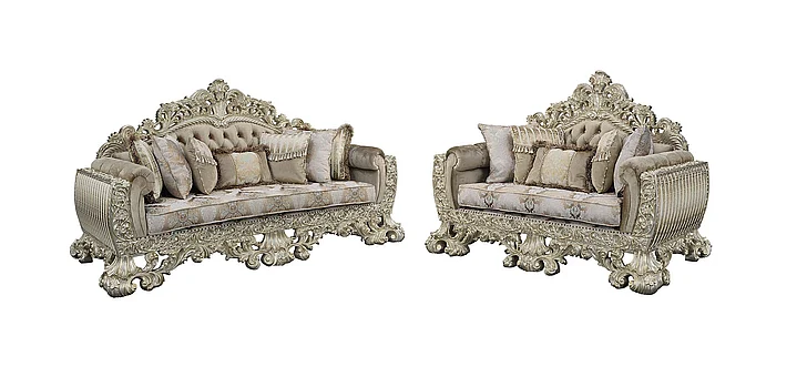 ACME Sorina 2pc Living Room Set in Antique Gold