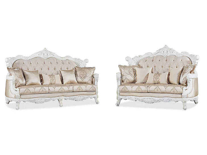 Cosmos Camilla 2pc Living Room Set in White