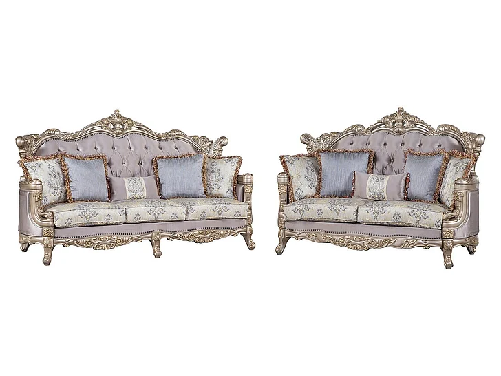 Cosmos Camilla 2pc Living Room Set in Silver