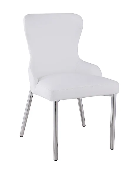 Chintaly Evelyn Wing Back Side Chair in White EVELYN-SC-WHT-POL (Set of 2)